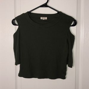 Green Cold Shoulder Blouse
